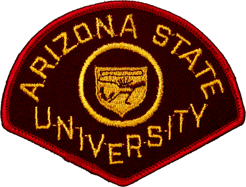 An image of a patch from Arizona State University Police