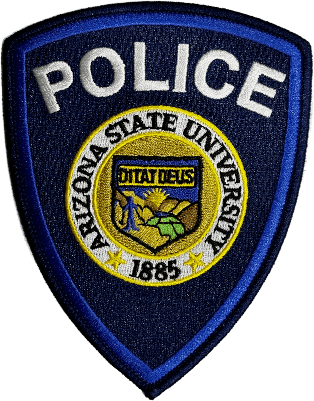 An image of a patch from Arizona State University Police