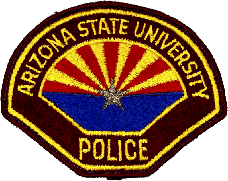 An image of a patch from Arizona State University Police