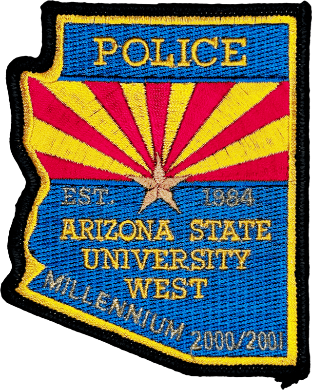 An image of a patch from Arizona State University Police