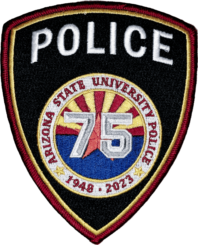 An image of a patch from Arizona State University Police