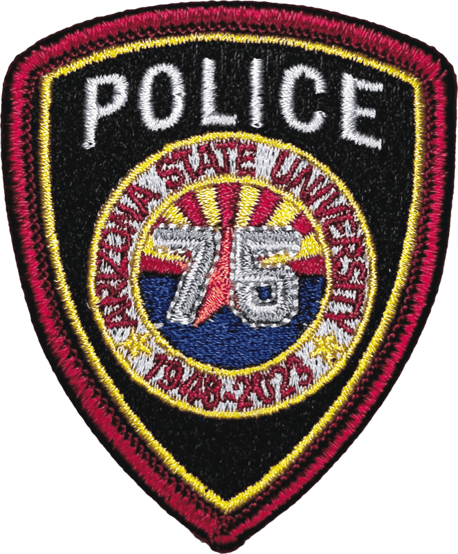 An image of a patch from Arizona State University Police