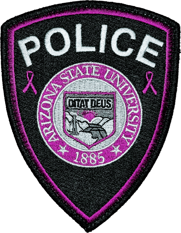 An image of a patch from Arizona State University Police