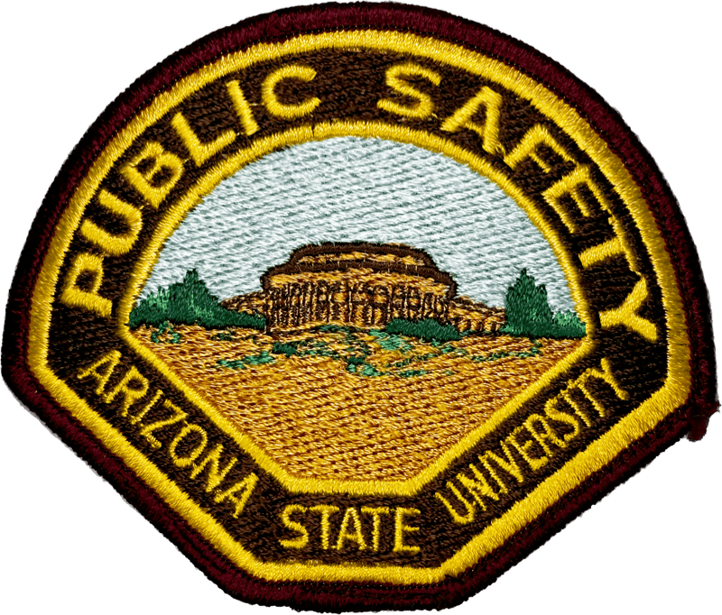 An image of a patch from Arizona State University Police