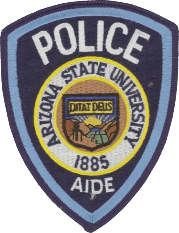 An image of a patch from Arizona State University Police